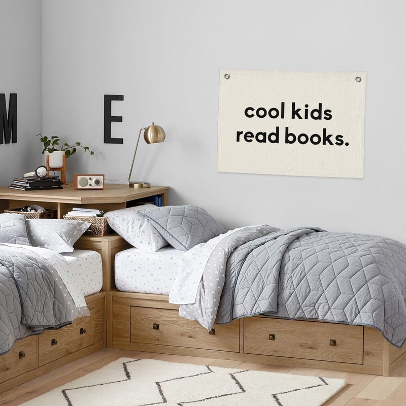 PLKMN Reading Corner Decor for Classroom, Cool Kids Read Books Linen Canvas Banner, Playroom Read Sign Wall Hanging Flag Decor for Reading Corner Nook 20x30 Inch - Image 2
